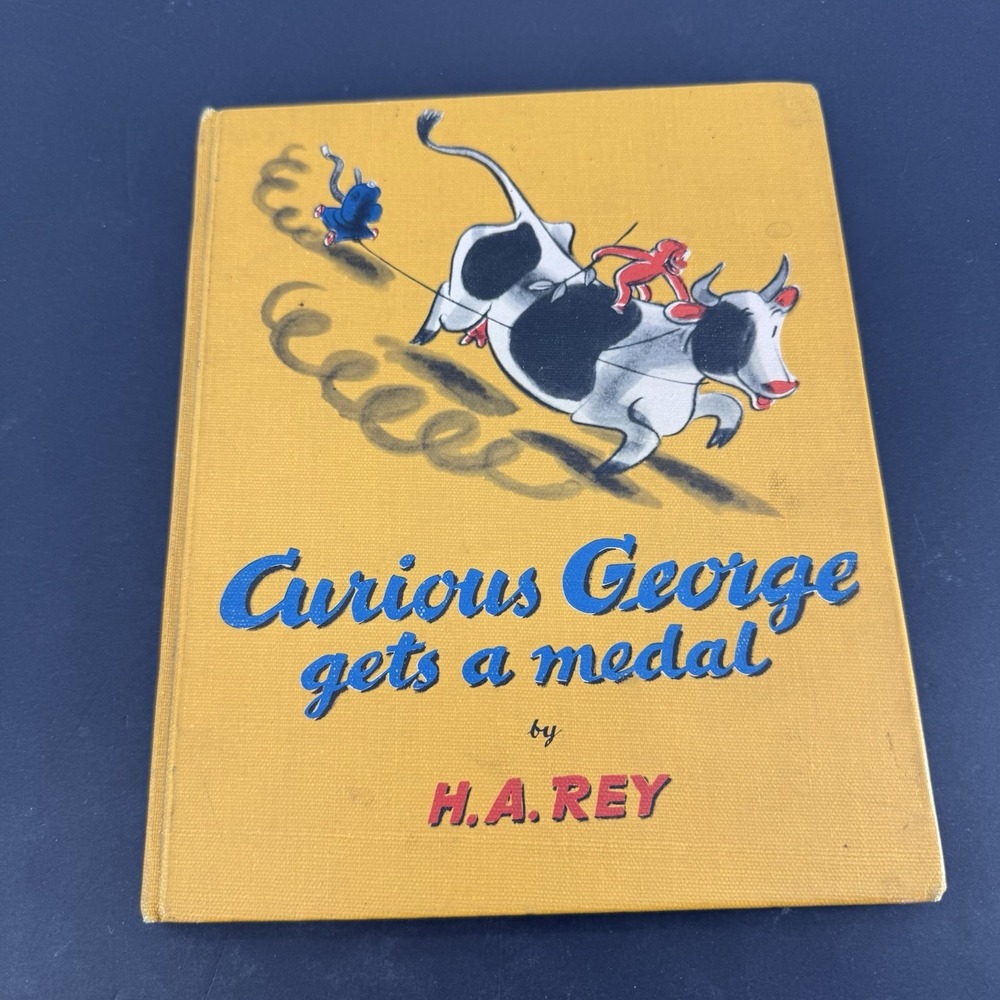 Vintage 1957 Curious George Gets a Medal H.A. Rey Hardcover Illustrated